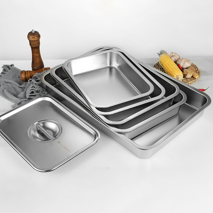 High Quality Stainless Steel Deep Tray Gn Food Pan Resistant Buffet Food Warmers Tray for Catering