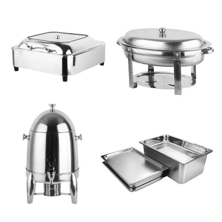China Good Quality Chafer Dish Buffet Set Hotel Automatic Hydraulic Dining Stove Food Warmer Set Stainless Steel Chafing Dish