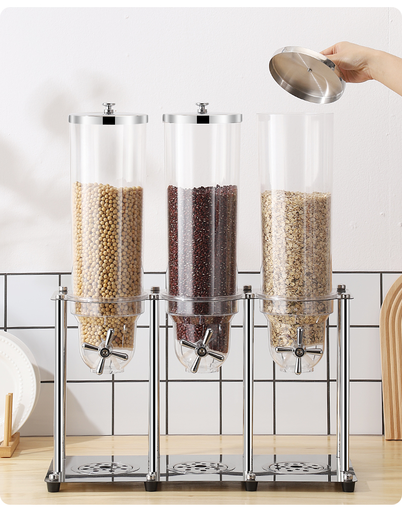 Triple Food Dispenser Dry Food Storage Container with Dispenser Corn Peanut Dispenser