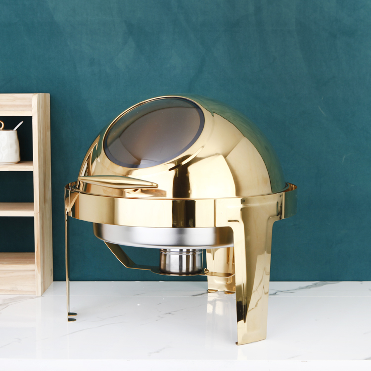 Luxury Chafer Dish Buffet Set Stainless Steel Commercial Equipment Food Warmer Gold Chafing Dish