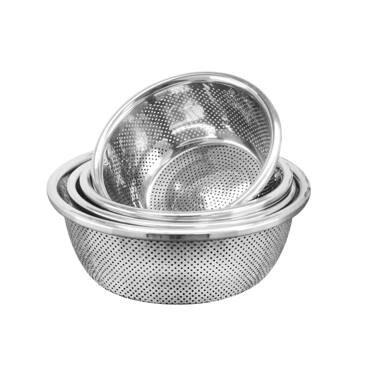 Hotel Supplier Good Quality Stainless Steel Colander Fruit and Vegetables Strainer