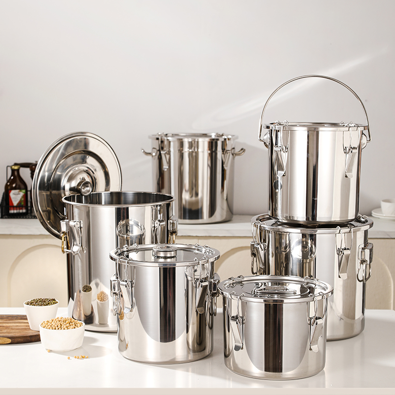 Stainless Steel Metal Jar Airtight Food Canister Liquid Storage Container for Milk/Honey/oil/ Beer Sealed Tank