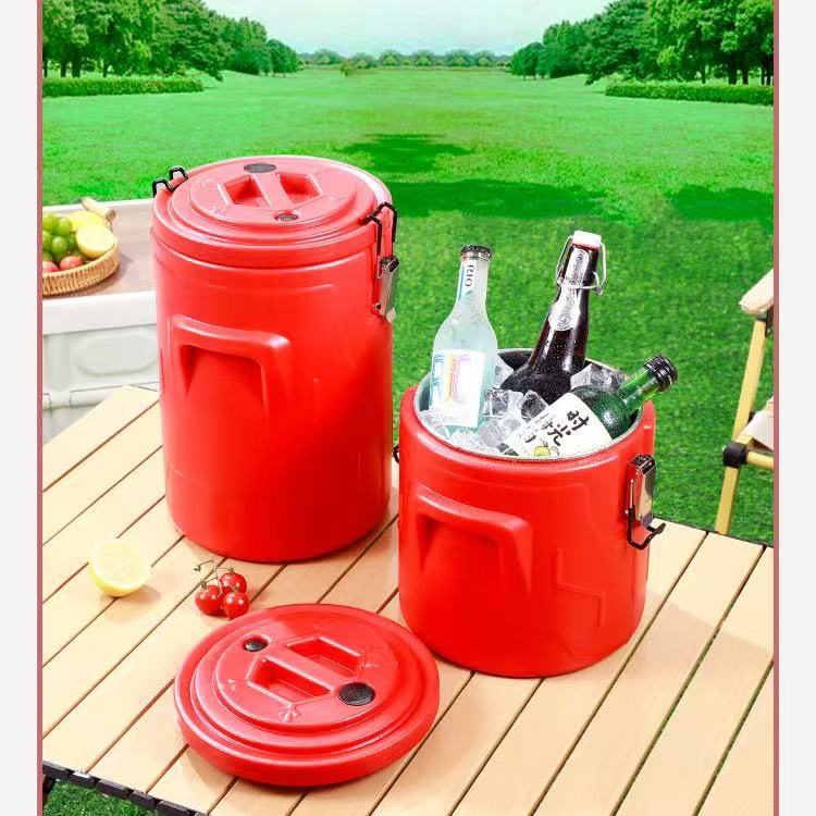 Food Container Insulated Freezer Bin for Travelers  Food Can Double-wall Insulated Thermos Barrel Cooler