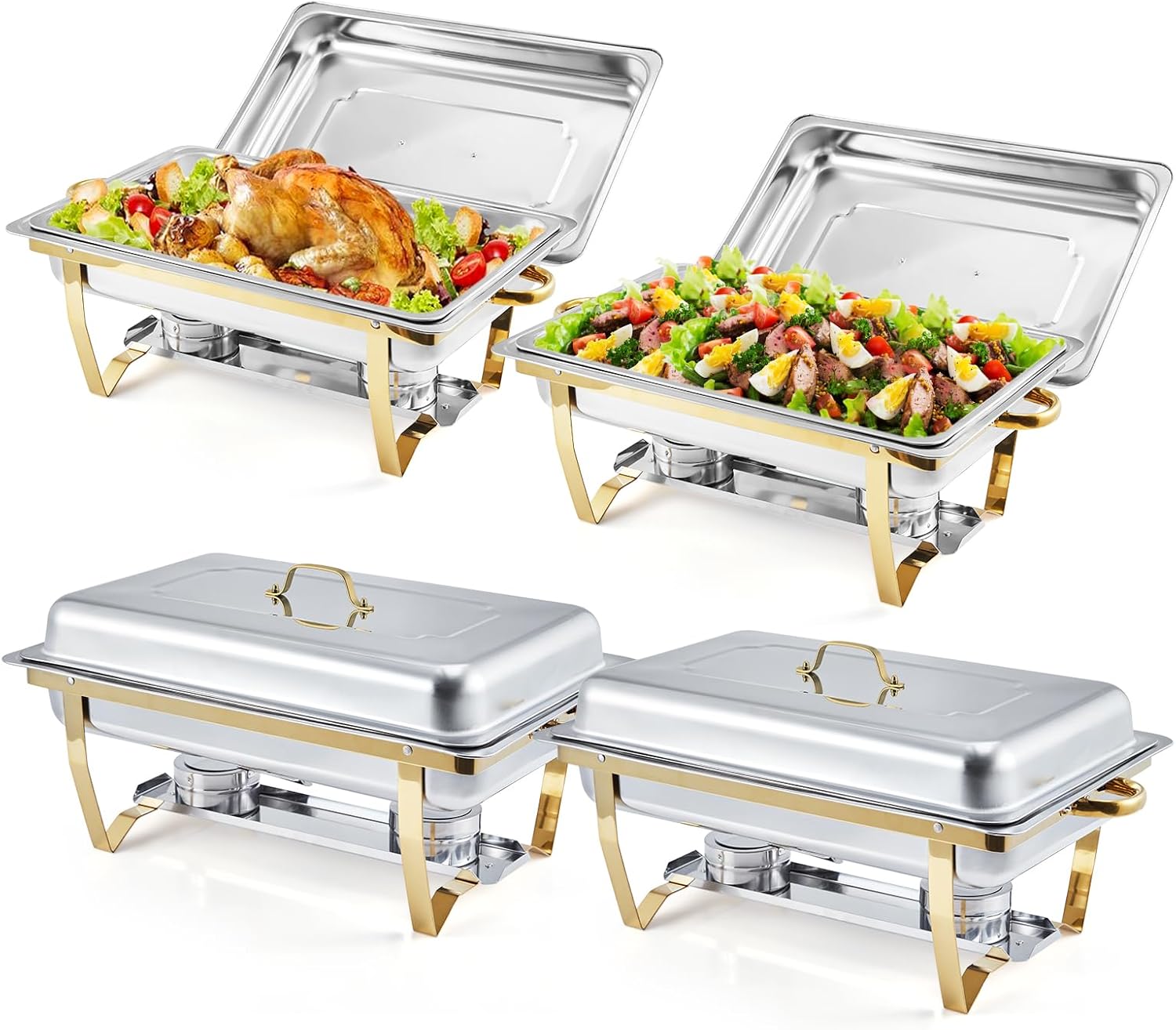 Hotel Kitchen Stainless Steel Chafer Dish Buffet Set Food Warmer Chafing Dish With Stainless Steel Lid
