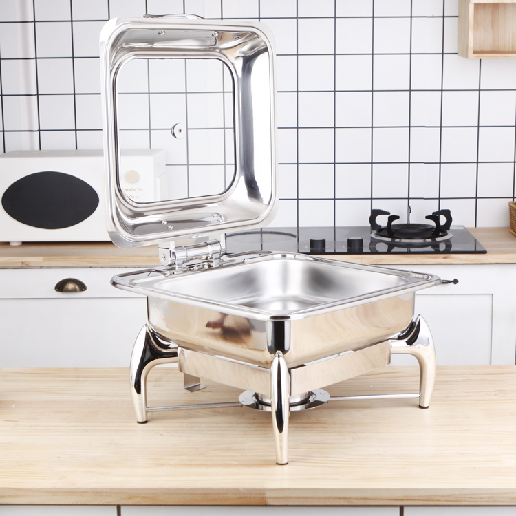 Luxury Food Warmer Rectangle Chafing Dish Stainless Steel Chafer Dish Buffet Set for Hotel
