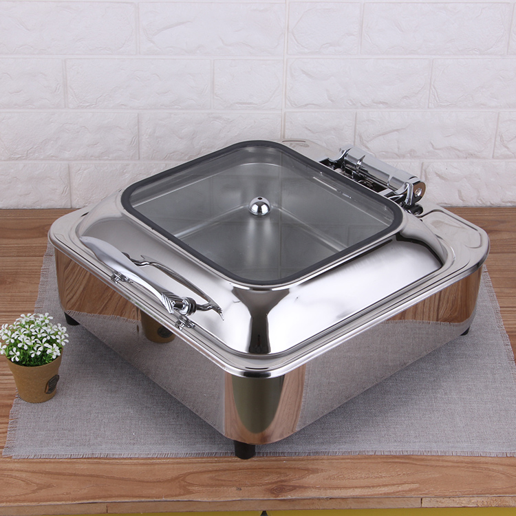 New Design Food Warmer Heater Chafer Dish Buffet Set Restaurant Square Stainless Steel Chafing Dish for Catering