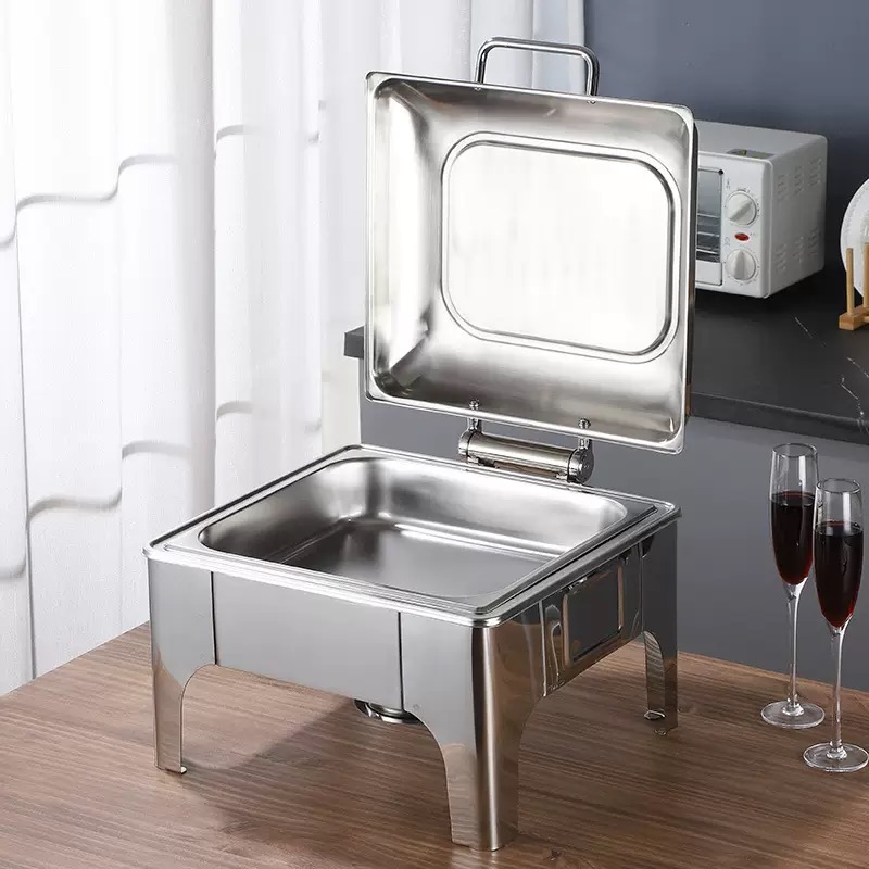 Rectangular Chafer Dish Buffet Set with Folding Stand Chaffing Dishes Buffet Catering Stainless Steel Buffet Equipment