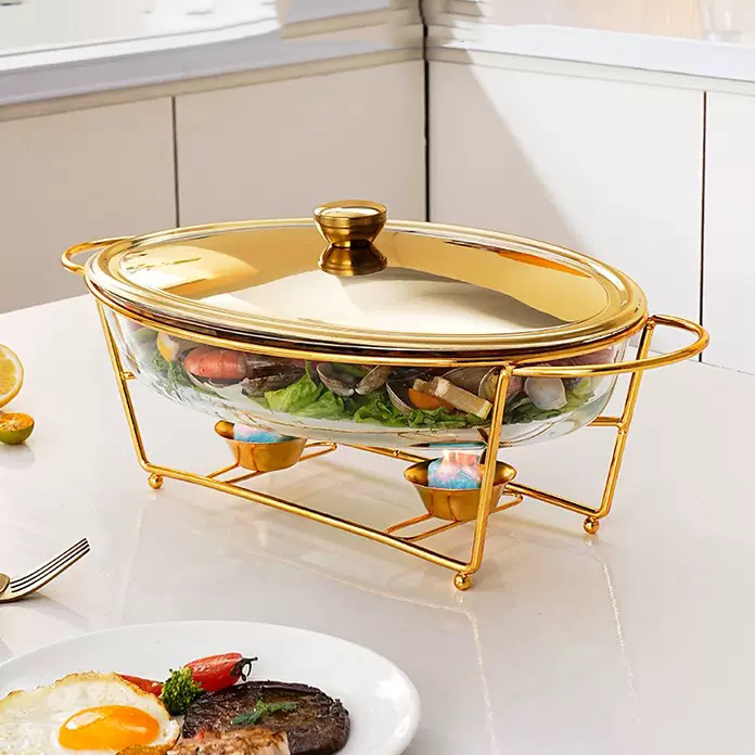Chafing Dishes for Buffet Set Oval Chafing Dish Set for Home Parties, Catering Events Complete Buffet Warmer Set