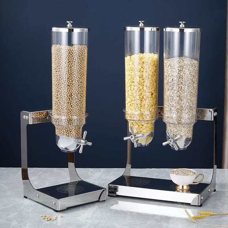 Self- Restaurant or Hotel Stainless Steel Grain Dispenser Coffee Bean Dispenser Cereal Dispenser Storage Cereal Containers