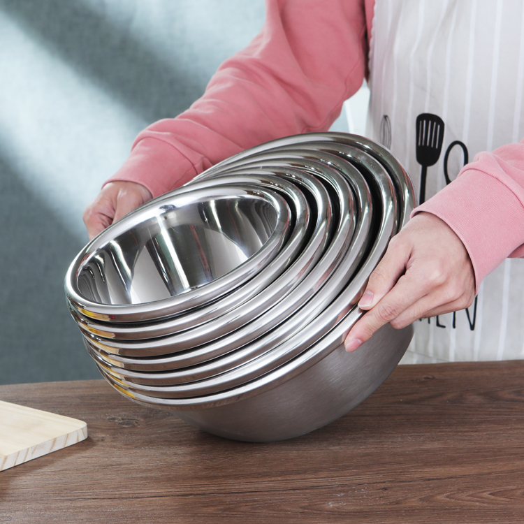 Hot Sales Stainless Steel Mixing Bow Set 16cm to 32cm Salad Bowl Stainless Steel Washing Basin